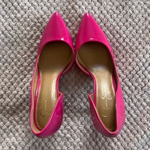 Jessica Simpson Hot Pink Patent Leather Heels **Damaged**